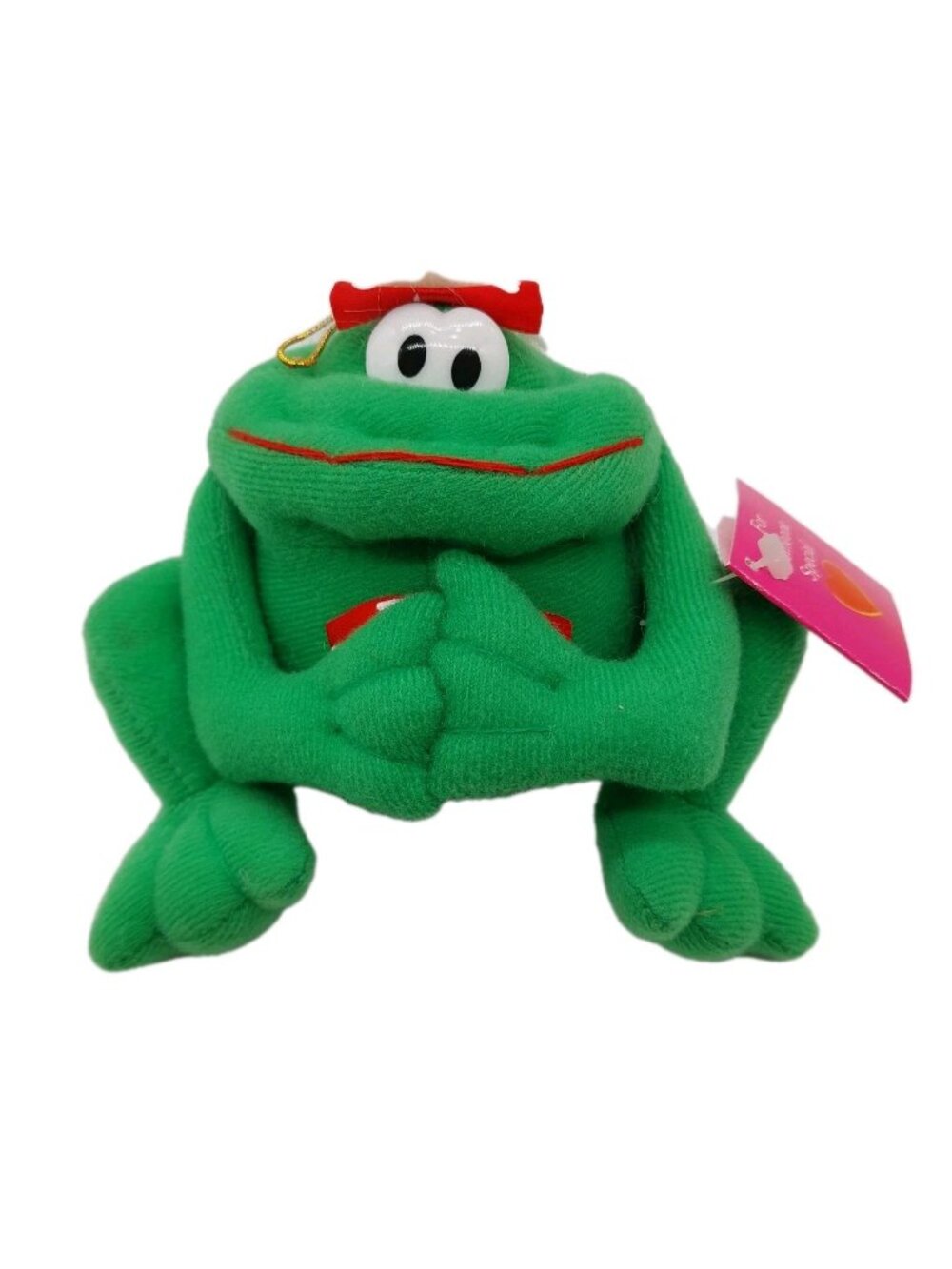 Fun World Frog Plush Stuffed Animal Green Red 4" Valentines